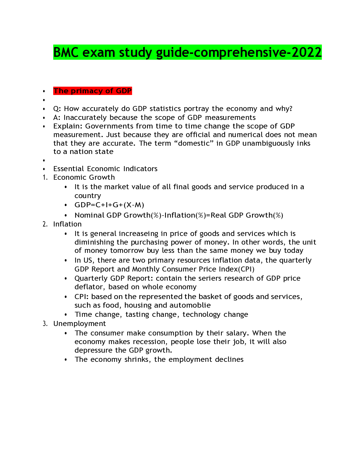 Preview image of BMC exam study guide-comprehensive-2022 document